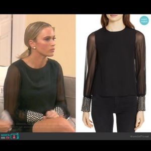 Alice and Olivia black top with embellished cuffs